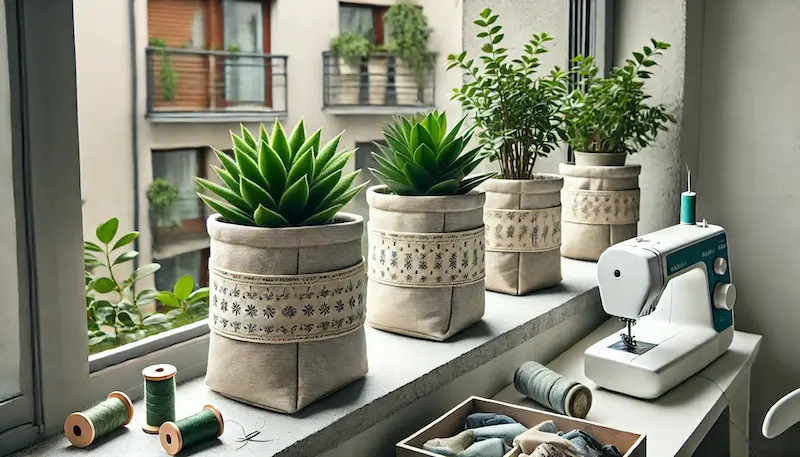 Como coser um vaso de plantas