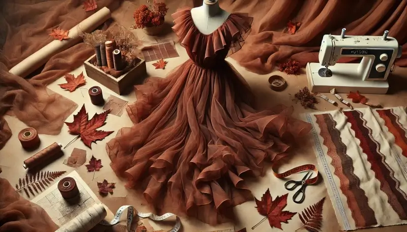 Une robe dans un tissu vaporeux de couleurs marron ? C'est LA tendance !