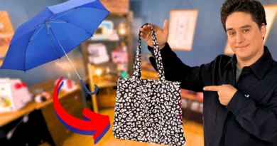 Sew a shopping bag from an old umbrella