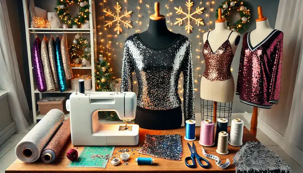 A sequin top, to shine during the holidays with handmade sewings!