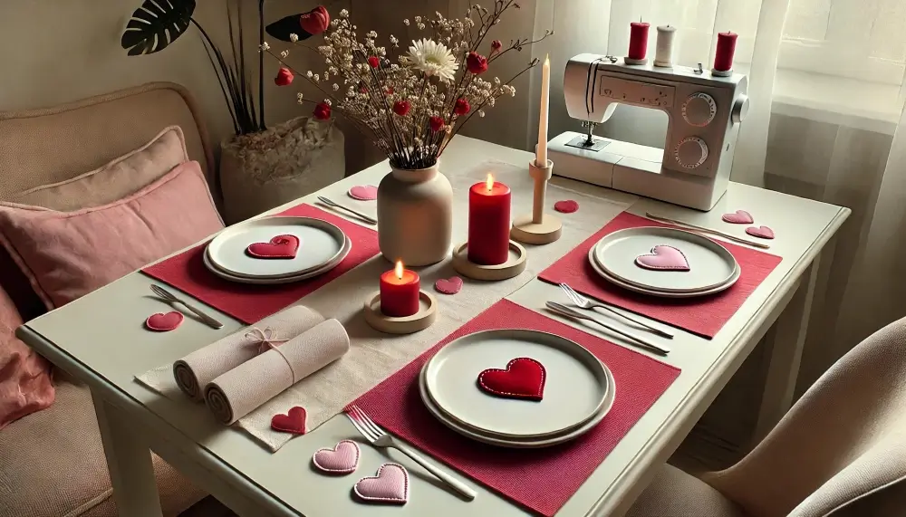 Un joli set de table à coudre pour la st valentin ?