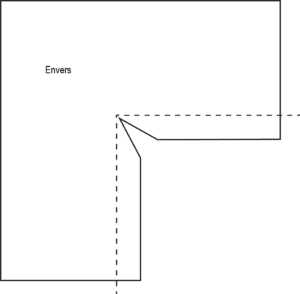 The seam is ironed and stitched again at a distance of 1 centimetre to enclose the 1st seam.